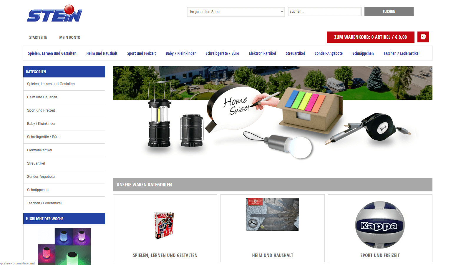 Screenshot Stein Shop