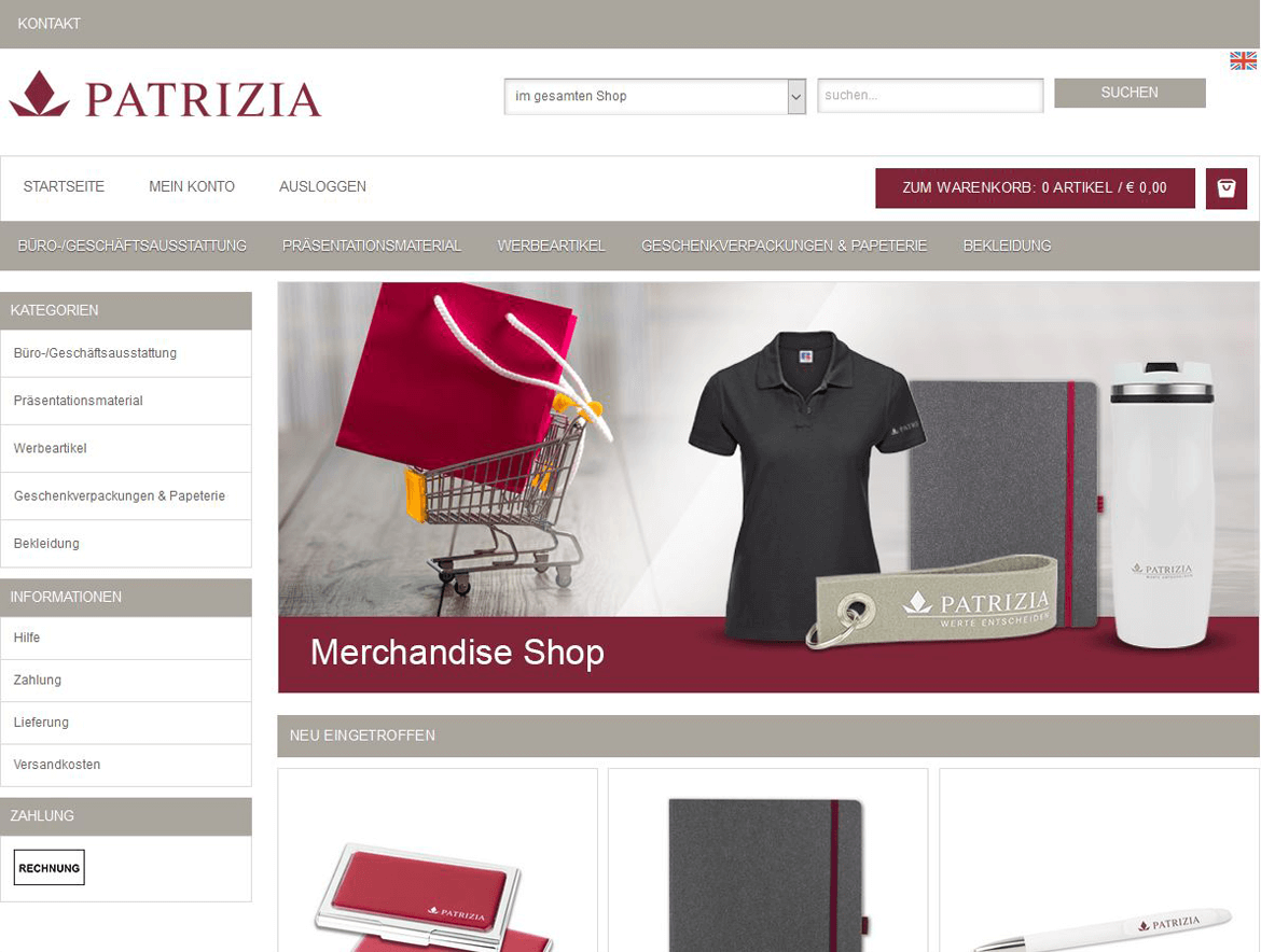 Screenshot Patrizia AG