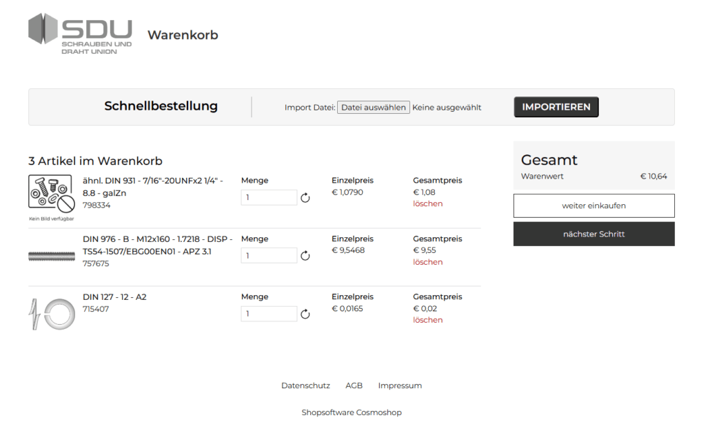 Ablauf einer Bestellung über OCI Punchout und das Einkaufssystem des Kunden Ablauf einer Bestellung über OCI Punchout und das Einkaufssystem des Kunden