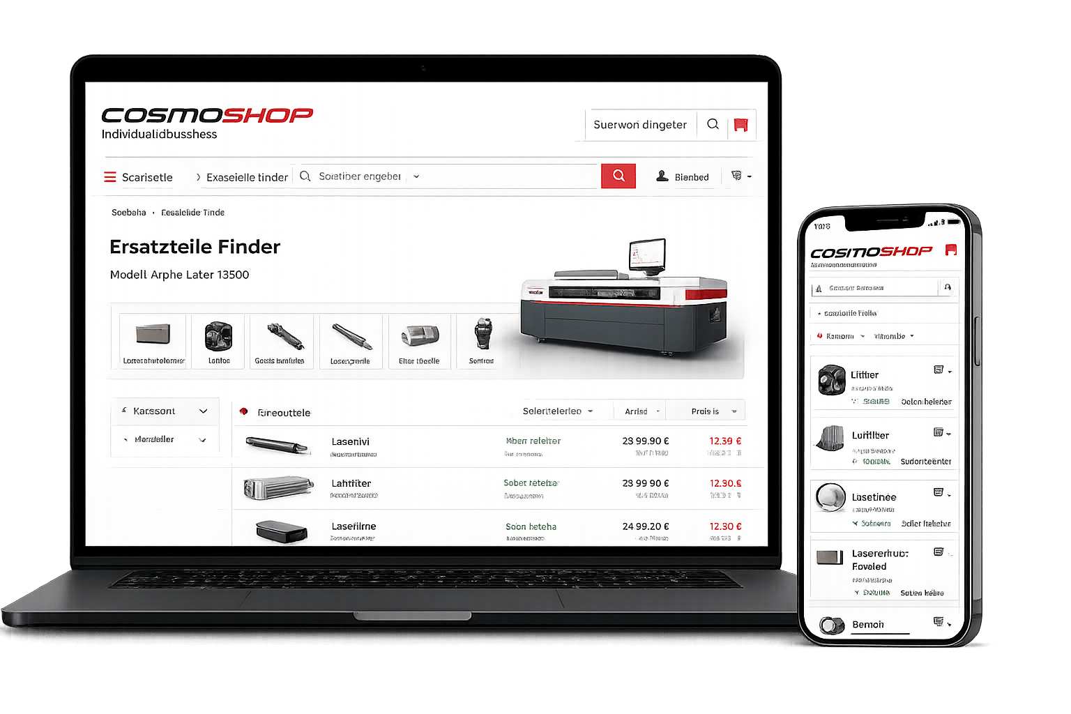 CosmoShop Ersatzteilshop erstellen und Serviceprozesse Digitalisieren