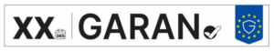 GARAN-Label mit Herstellername, Artikel-Identifier und Angaben zur Gewährleistungsdauer GARAN-Label mit Herstellername, Artikel-Identifier und Angaben zur Gewährleistungsdauer